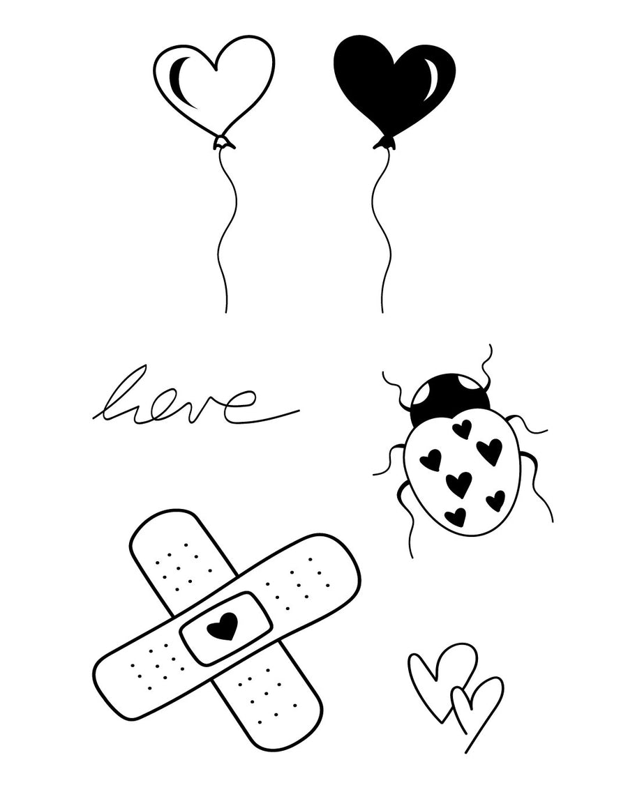 Набір зцілить серце - Тимчасове тату Jagua 12x8