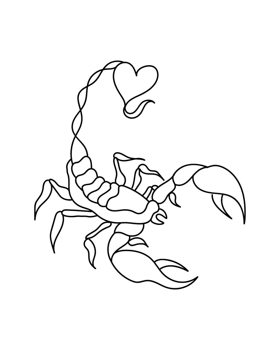Scorpiove love - Temporary tattoo Jagua 8x8