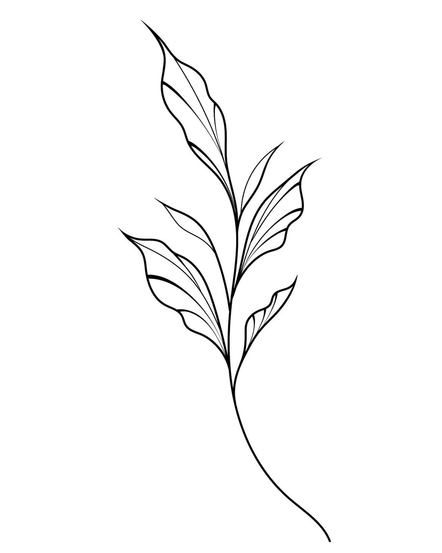 Листя чи без листка? Це питання - Jagua Temporary Tattoo 12x8