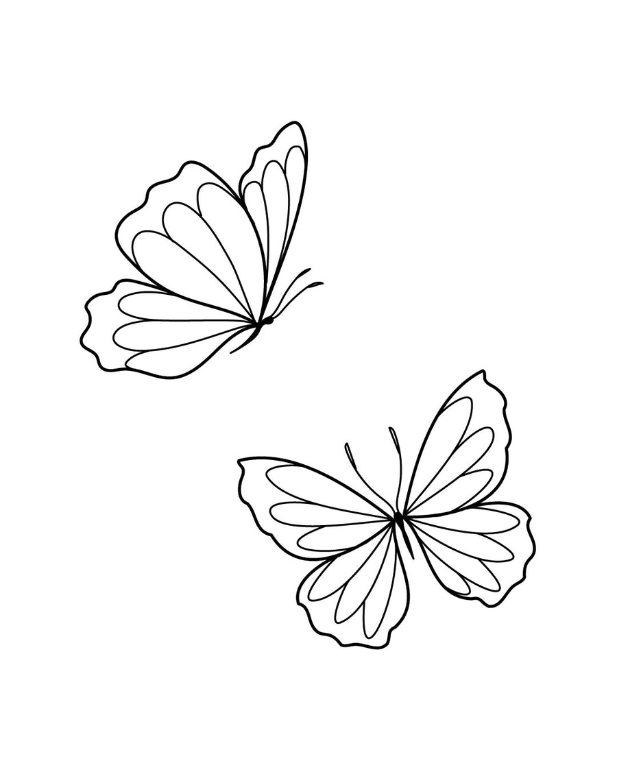 Two butterflies - Temporary tattoo Jagua 5x5