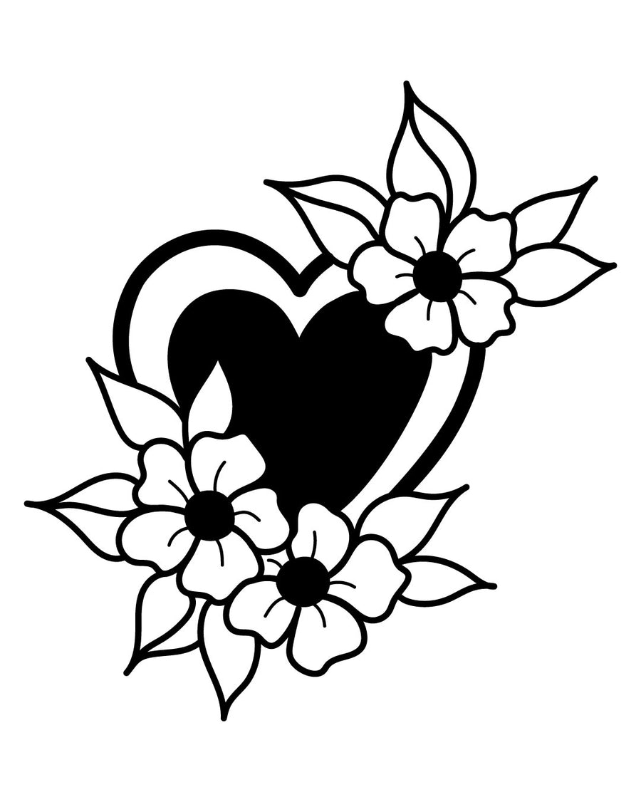 Tough Guy Heart - Temporary Tattoo Jagua 8x8