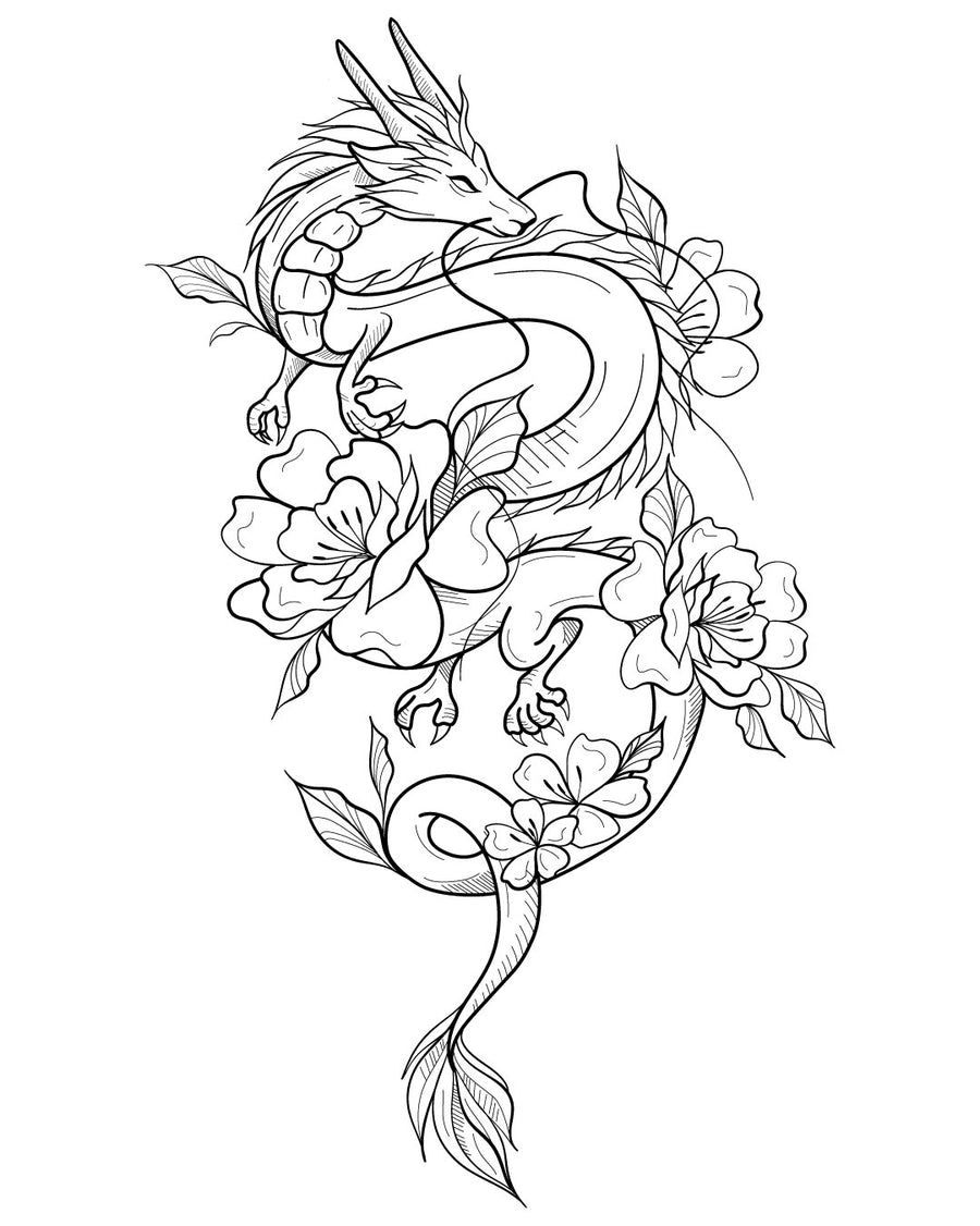 Подаруй поцілунок дракону - Тимчасове тату Jagua 25x15