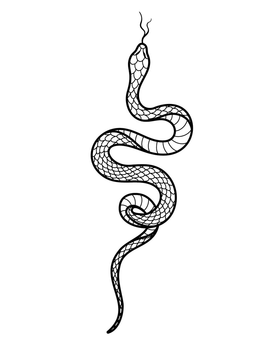 Фафік змія - Тимчасове тату Jagua 12x8