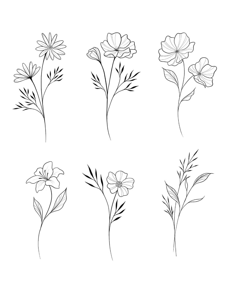 Букет для всіх - тимчасове тату 12х8