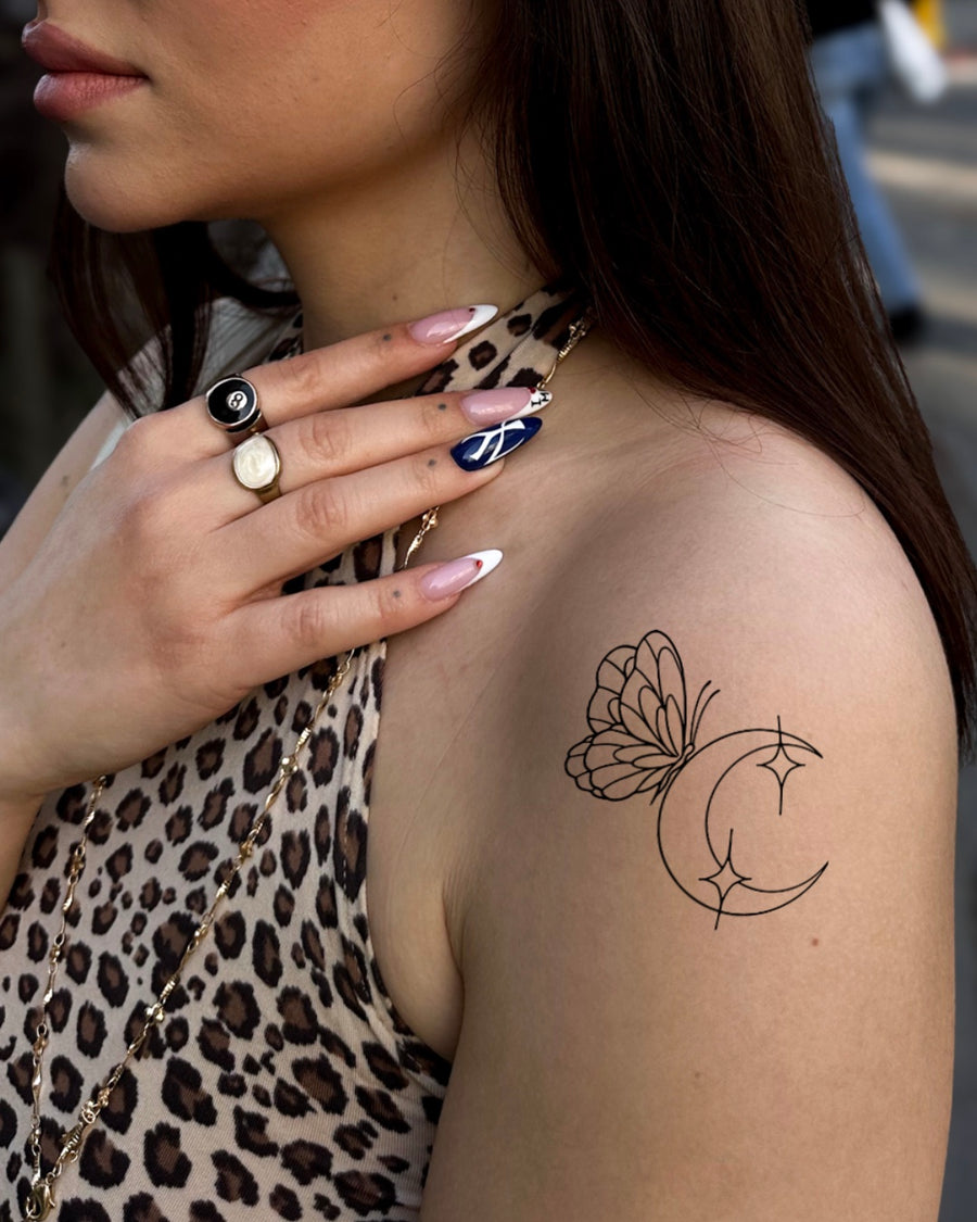 Księżyc i przyjaciele - Tatuaż tymczasowy Jagua 8x8