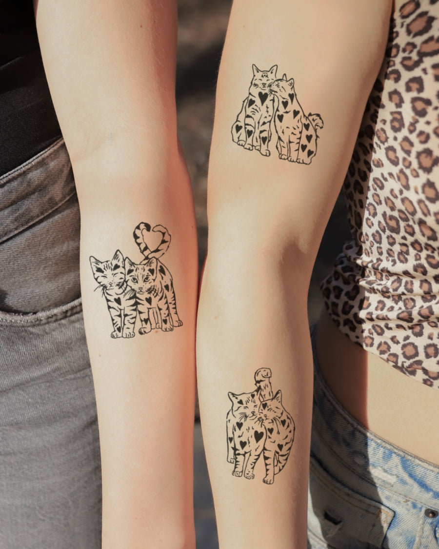 Zakochane Kociaki - Tatuaż tymczasowy Jagua 12x8