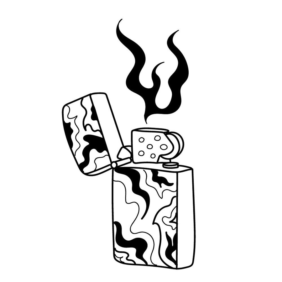 Zippo flame - Тимчасове тату Jagua 8x8